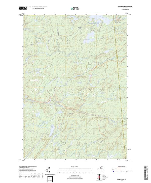 US Topo 7.5-minute map for Number Four NY