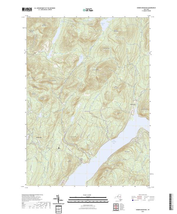 US Topo 7.5-minute map for Ohmer Mountain NY