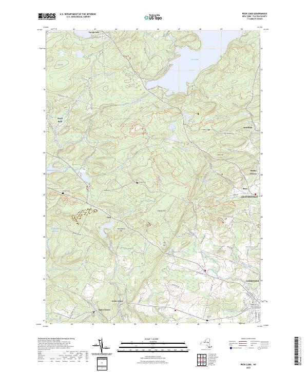 US Topo 7.5-minute map for Peck Lake NY