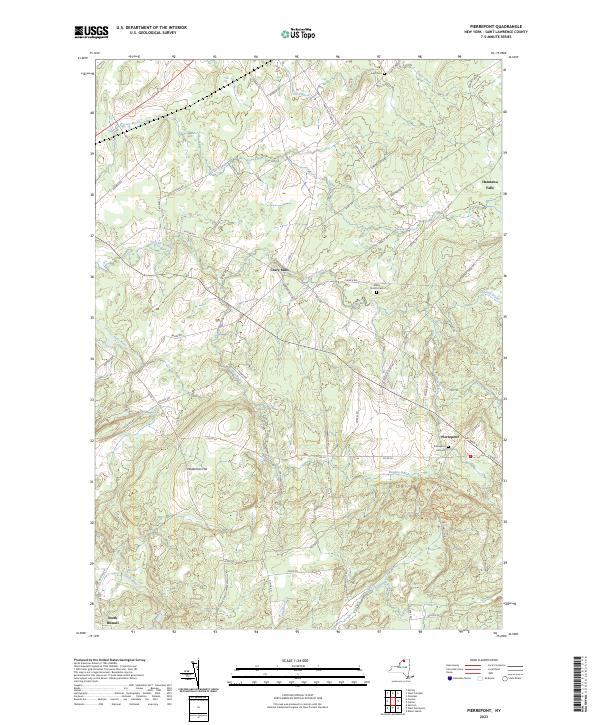 US Topo 7.5-minute map for Pierrepont NY