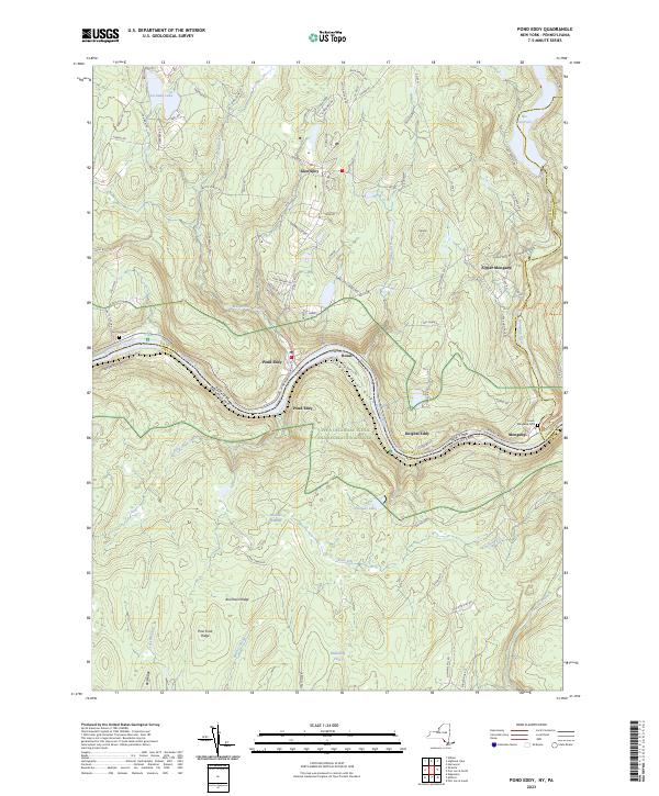 US Topo 7.5-minute map for Pond Eddy NYPA