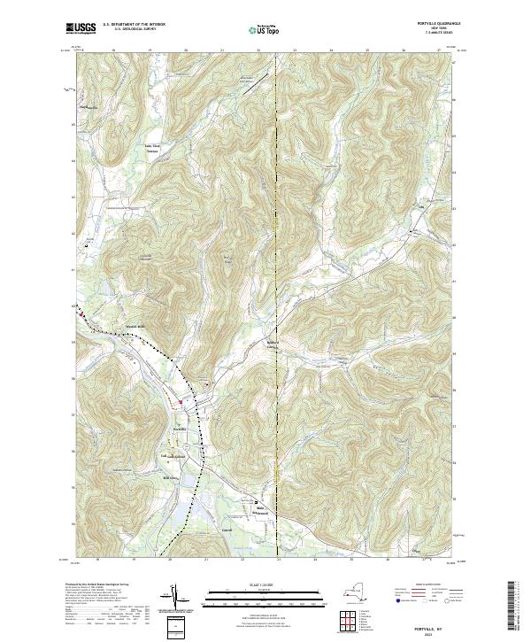 US Topo 7.5-minute map for Portville NY