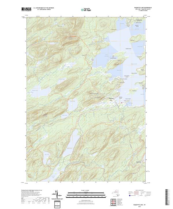 US Topo 7.5-minute map for Raquette Lake NY