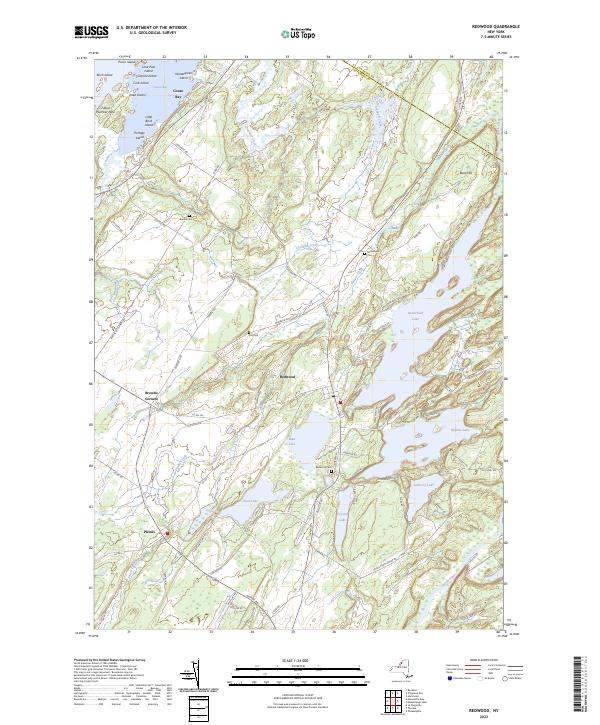 US Topo 7.5-minute map for Redwood NY