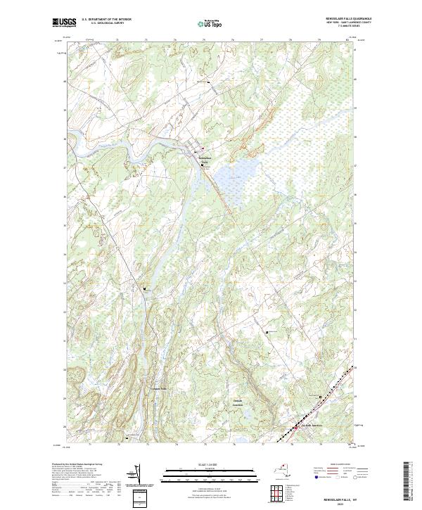 US Topo 7.5-minute map for Rensselaer Falls NY