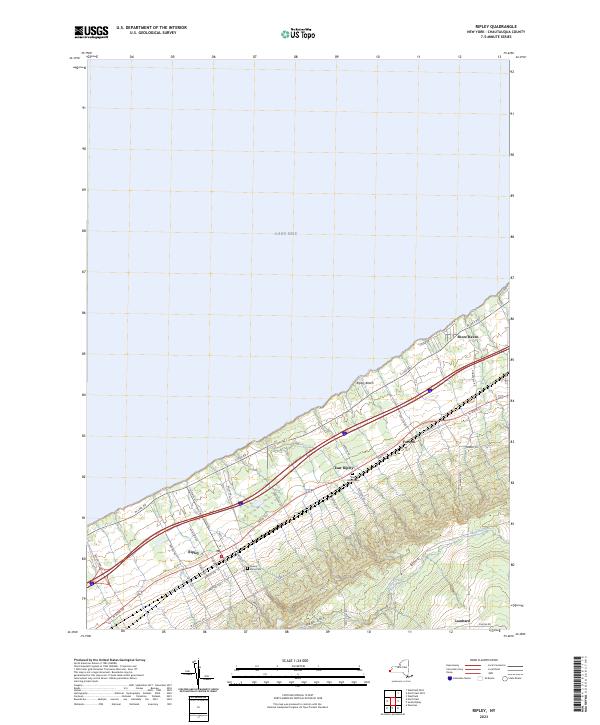 US Topo 7.5-minute map for Ripley NY