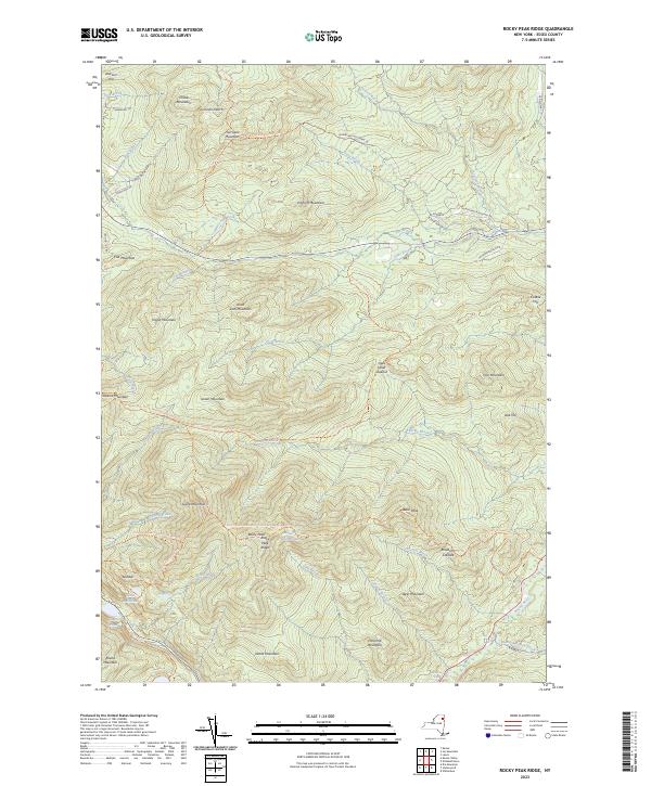 US Topo 7.5-minute map for Rocky Peak Ridge NY