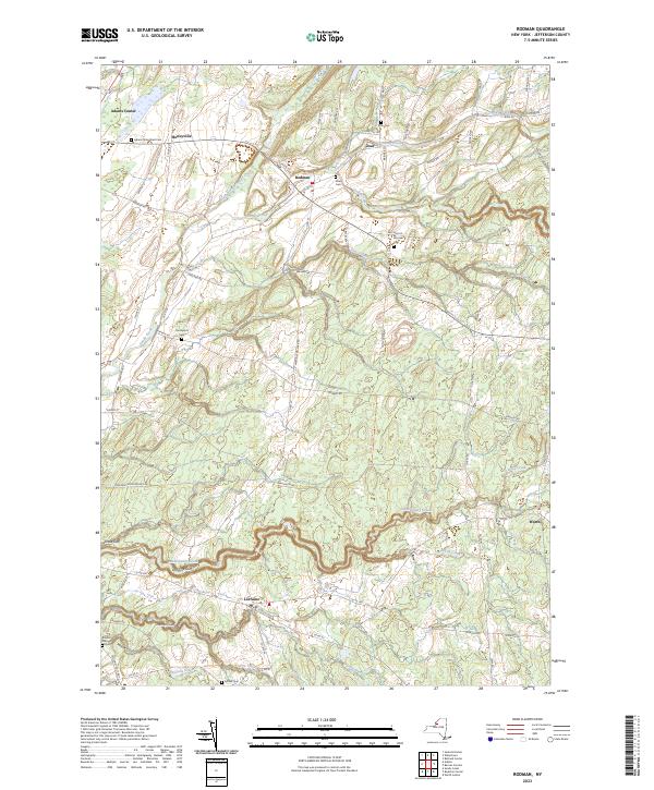 US Topo 7.5-minute map for Rodman NY