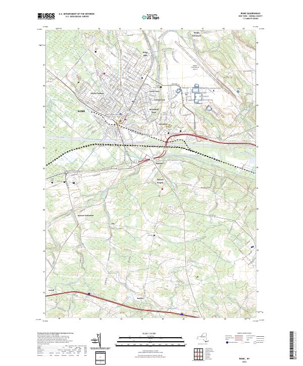 US Topo 7.5-minute map for Rome NY – American Map Store