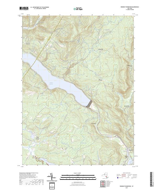 US Topo 7.5-minute map for Rondout Reservoir NY