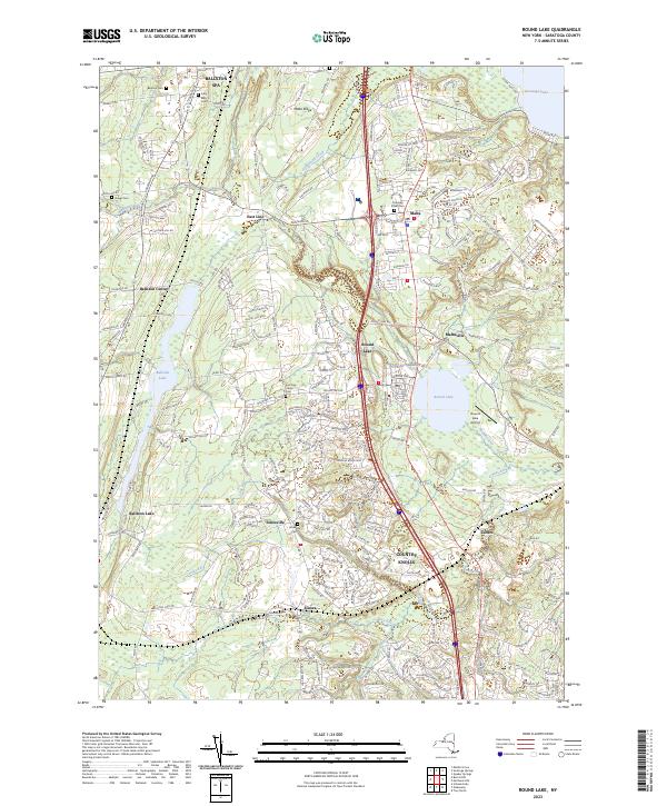 US Topo 7.5-minute map for Round Lake NY