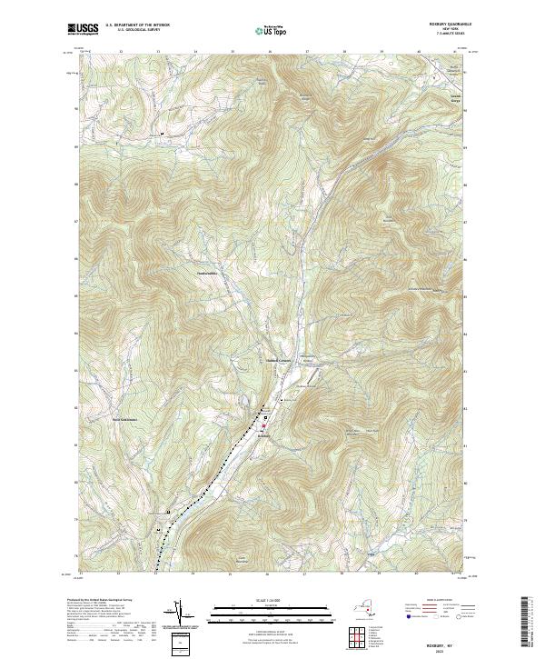 US Topo 7.5-minute map for Roxbury NY