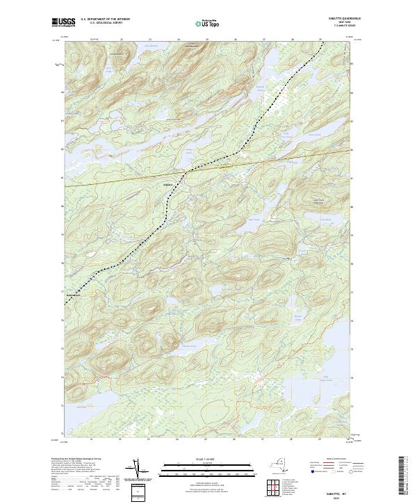 US Topo 7.5-minute map for Sabattis NY