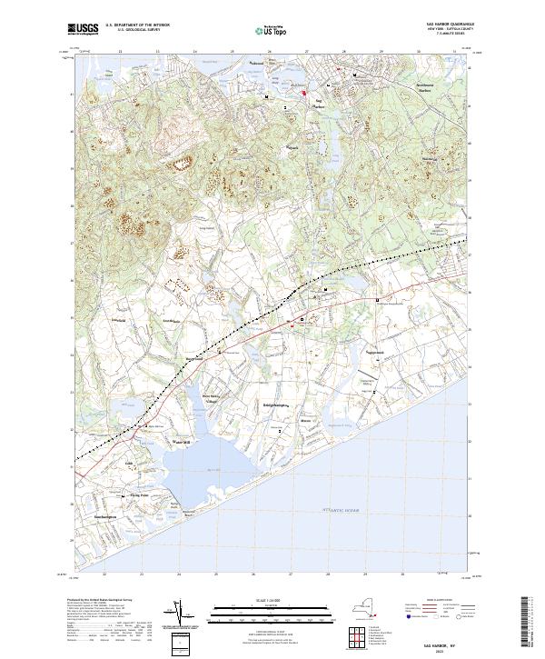 US Topo 7.5-minute map for Sag Harbor NY