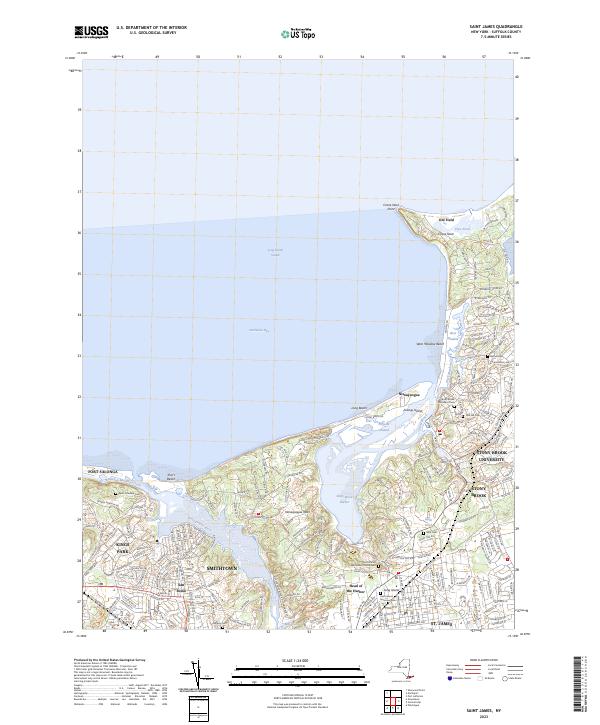 US Topo 7.5-minute map for Saint James NY