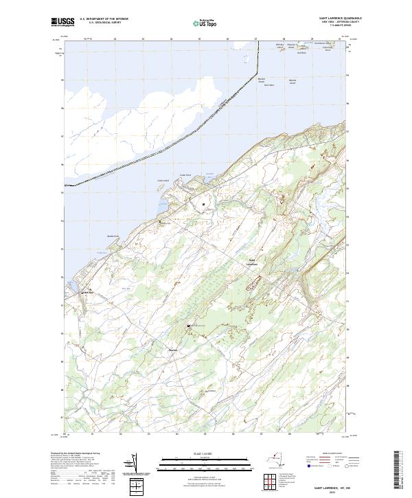 US Topo 7.5-minute map for Saint Lawrence NYON