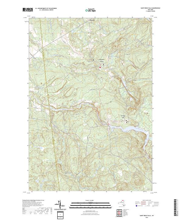 US Topo 7.5-minute map for Saint Regis Falls NY