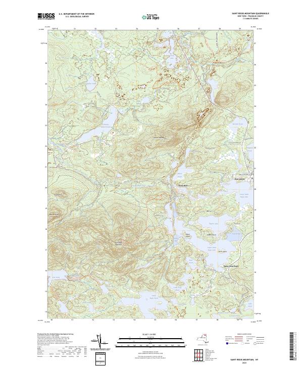 US Topo 7.5-minute map for Saint Regis Mountain NY