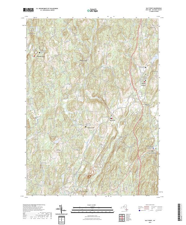 US Topo 7.5-minute map for Salt Point NY