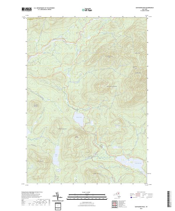 US Topo 7.5-minute map for Santanoni Peak NY