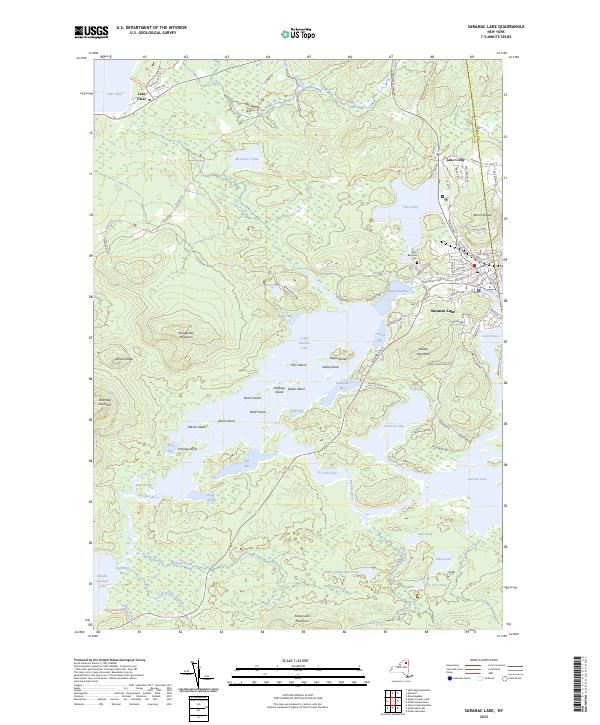 US Topo 7.5-minute map for Saranac Lake NY