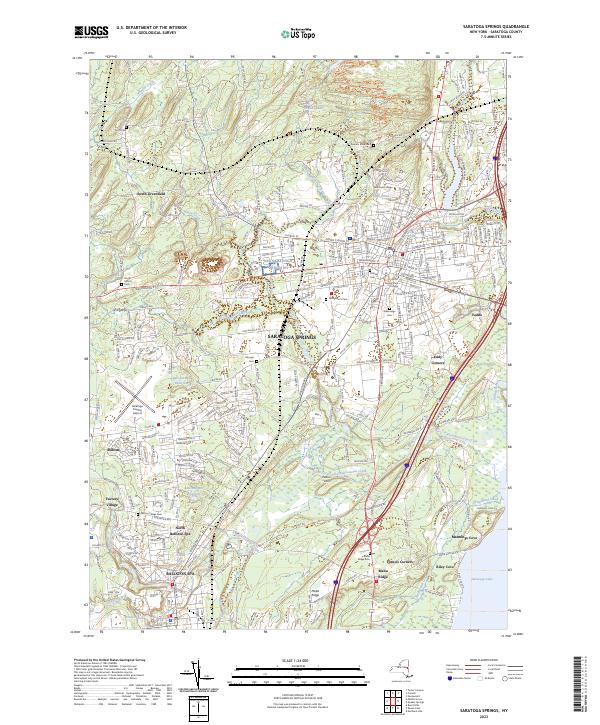 US Topo 7.5-minute map for Saratoga Springs NY