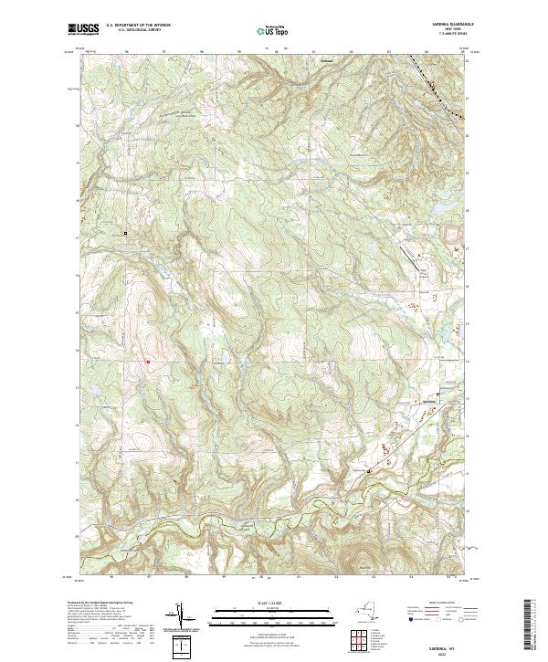 US Topo 7.5-minute map for Sardinia NY