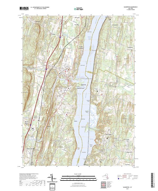 US Topo 7.5-minute map for Saugerties NY – American Map Store