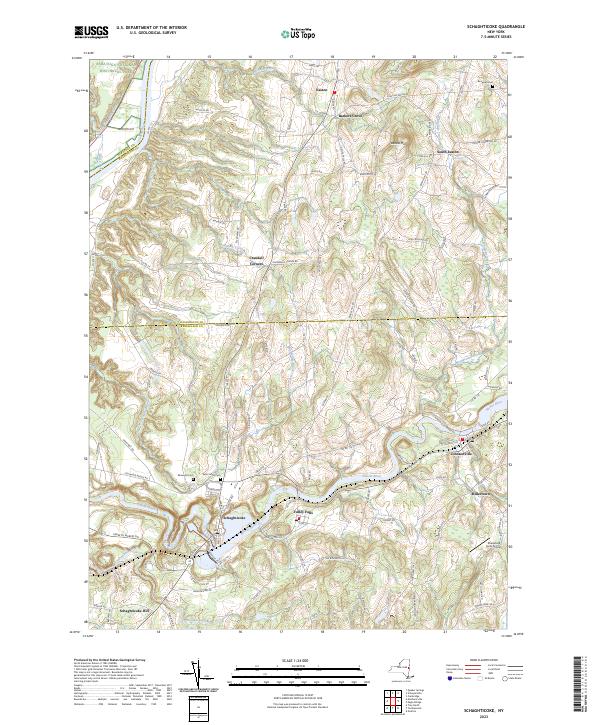 US Topo 7.5-minute map for Schaghticoke NY