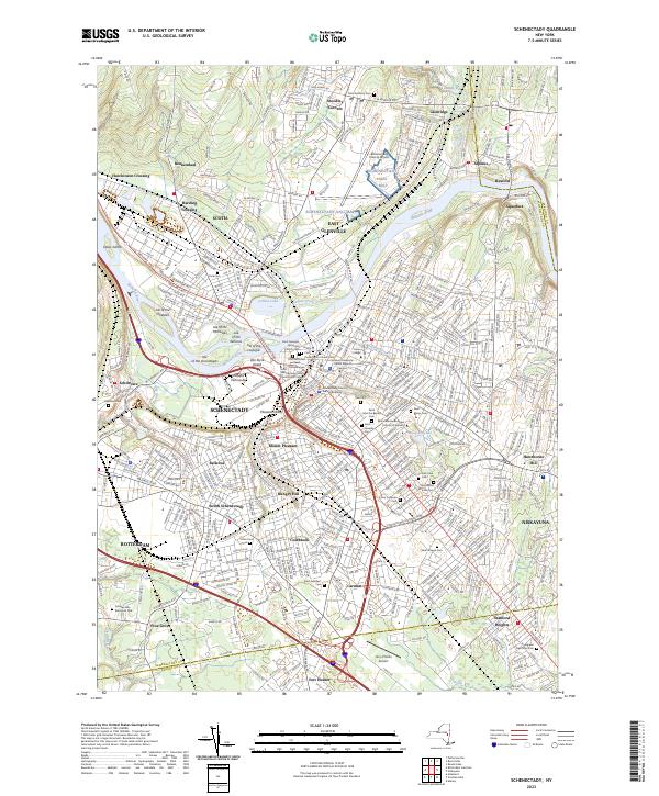 US Topo 7.5-minute map for Schenectady NY