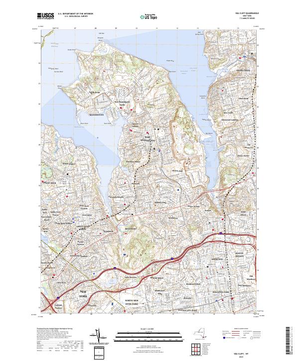 US Topo 7.5-minute map for Sea Cliff NY