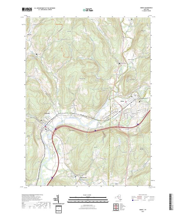 US Topo 7.5-minute map for Sidney NY