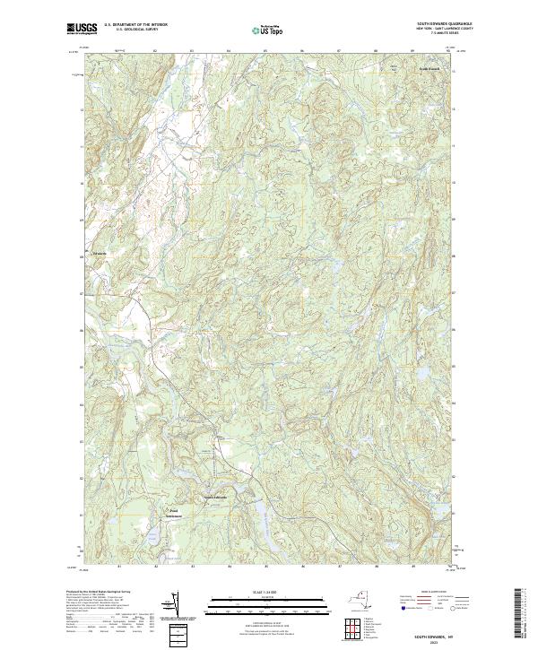 US Topo 7.5-minute map for South Edwards NY