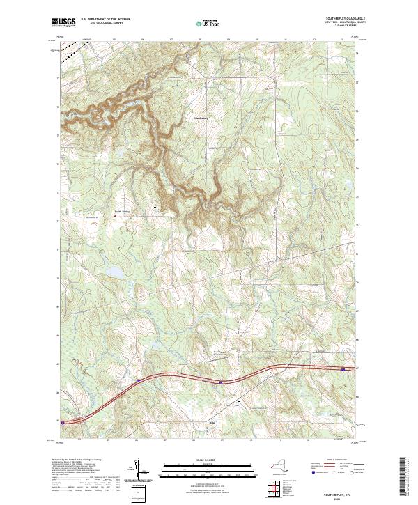 US Topo 7.5-minute map for South Ripley NY