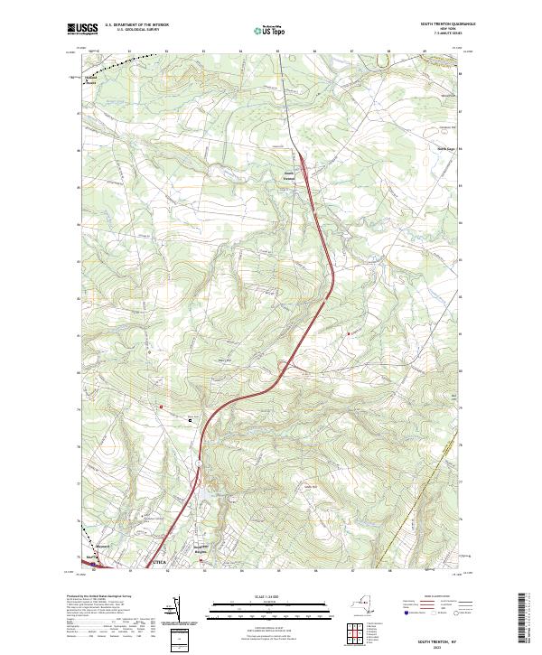 US Topo 7.5-minute map for South Trenton NY