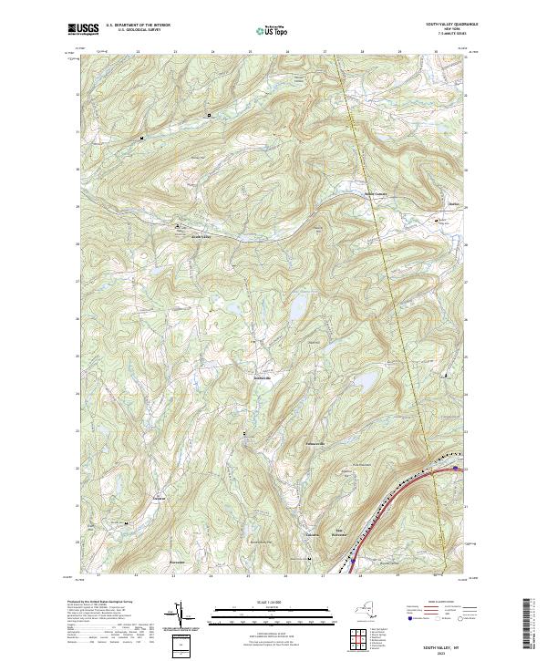 US Topo 7.5-minute map for South Valley NY