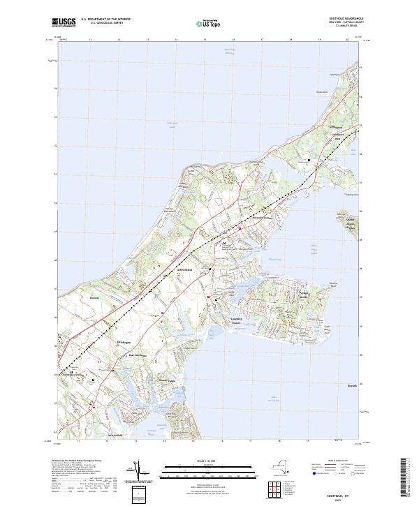 US Topo 7.5-minute map for Southold NY