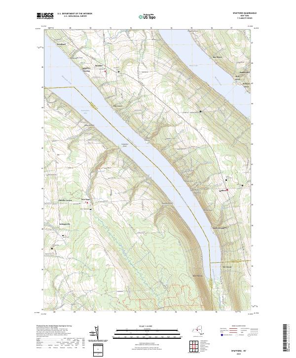 US Topo 7.5-minute map for Spafford NY