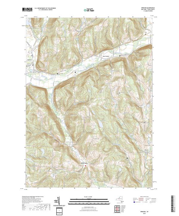 US Topo 7.5-minute map for Spencer NY