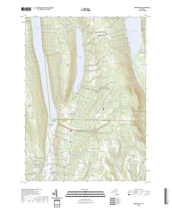 US Topo 7.5-minute map for Springwater NY