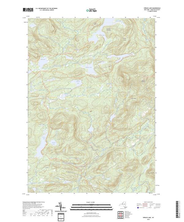 US Topo 7.5-minute map for Spruce Lake NY