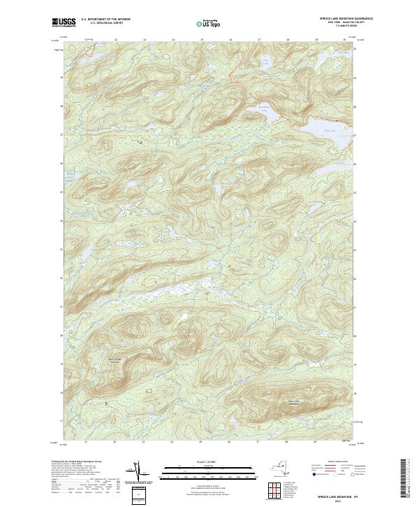 US Topo 7.5-minute map for Spruce Lake Mountain NY