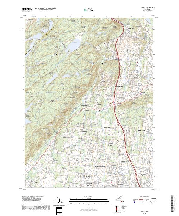 US Topo 7.5-minute map for Thiells NY