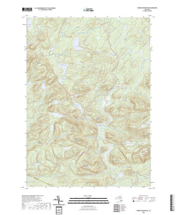 US Topo 7.5-minute map for Tomany Mountain NY