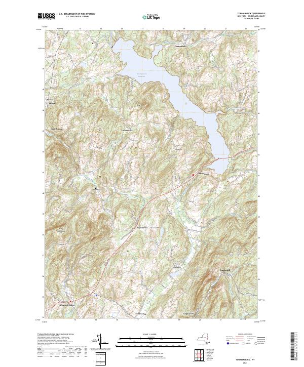 US Topo 7.5-minute map for Tomhannock NY