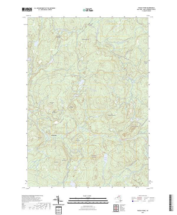 US Topo 7.5-minute map for Tooley Pond NY