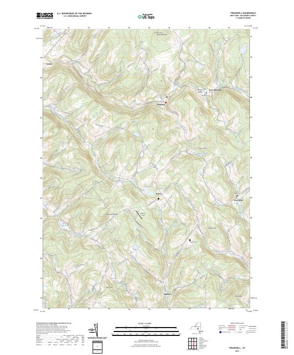 US Topo 7.5-minute map for Treadwell NY