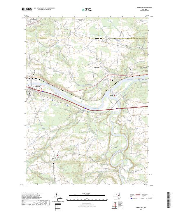 US Topo 7.5-minute map for Tribes Hill NY