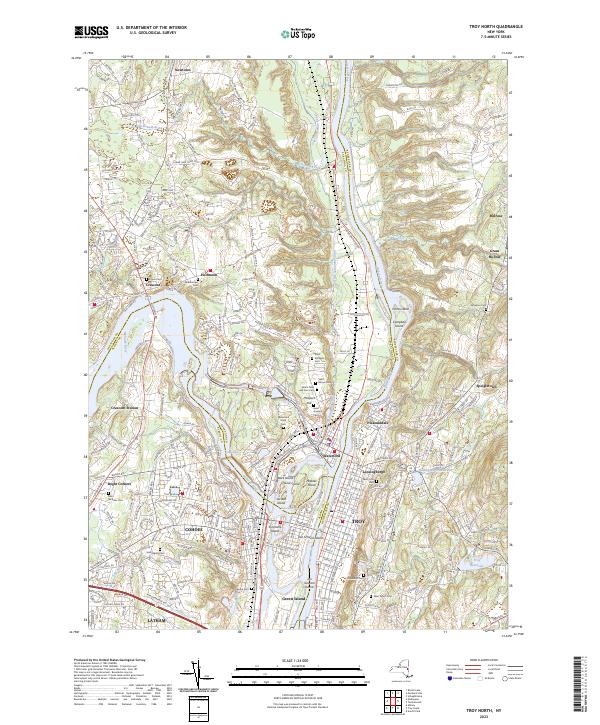 US Topo 7.5-minute map for Troy North NY