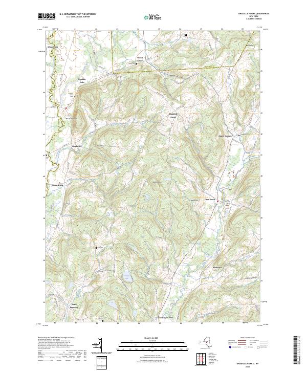 US Topo 7.5-minute map for Unadilla Forks NY